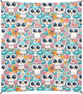 Camping Sun Shelters Little Cute Owl and Flowers Beach Canopy 126 * 110.2in