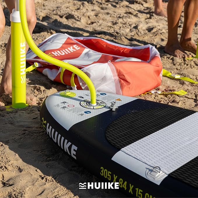 HUIIKE Paddle Board Pump Manual with Double Action Sup Hand Pump of 15 PSI Stable Handpump for Paddleboarding Paddleboard Handpump | Paddle Board Accessories for Inflatable Stand Up Paddleboard