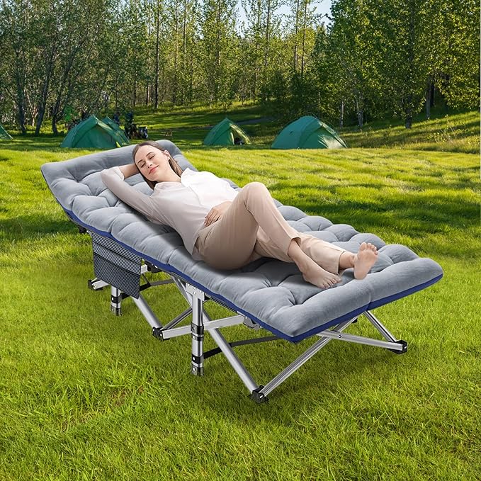 Barbella Folding Camping Cot Folding Cot Camping Cots for Adults Portable Sleeping Cot with Mattress Foldable Outdoor Bed Camp Cots Guest Bed with Carry Bag for Home Office &amp Outdoor Use
