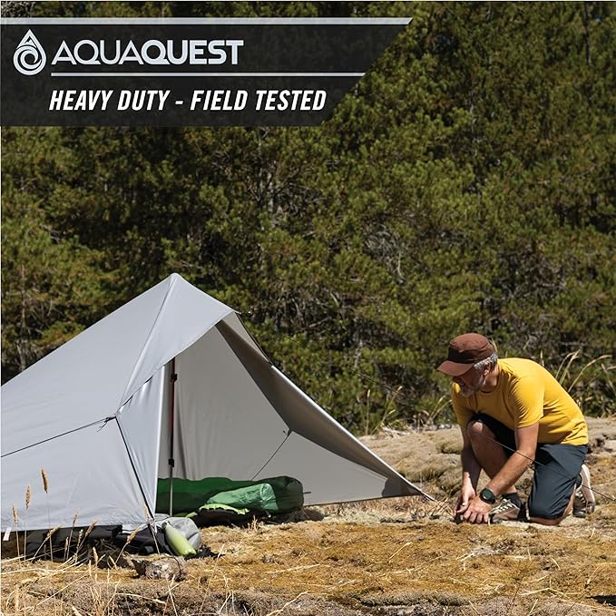 AquaQuest Safari Tarp – Lightweight Waterproof (5000mm) Seam-Taped Ripstop Rain Fly for Backpacking Thru-Hiking &amp Hammock Camping