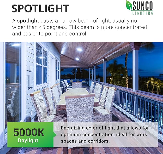 Sunco Dusk to Dawn Flood Lights Outdoor Waterproof PAR38 LED Bulb 120W Equivalent 15W Exterior Wet-Rated 5000K Daylight 1250 LM E26 Base UL 4 Pack