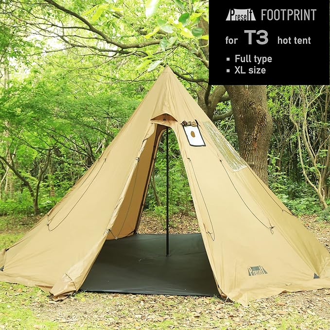 Preself Full Footprint for Tipi Hot Tent T3 XL Ground Sheet Mat Tent Floor Waterproof Camping Tarp