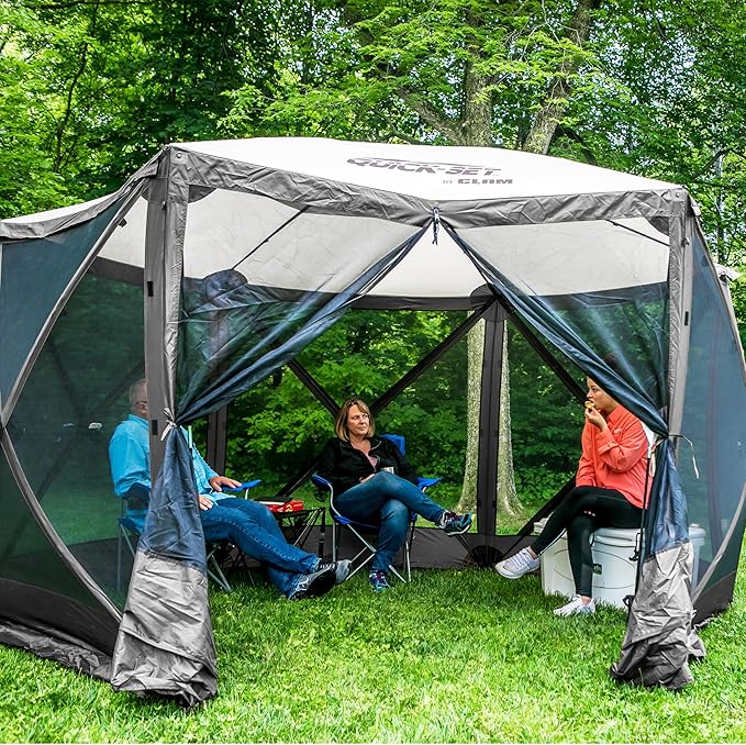 CLAM Pop Up Screen Tent Outdoor Camping Gazebo Canopy Escape 11.5' Gray