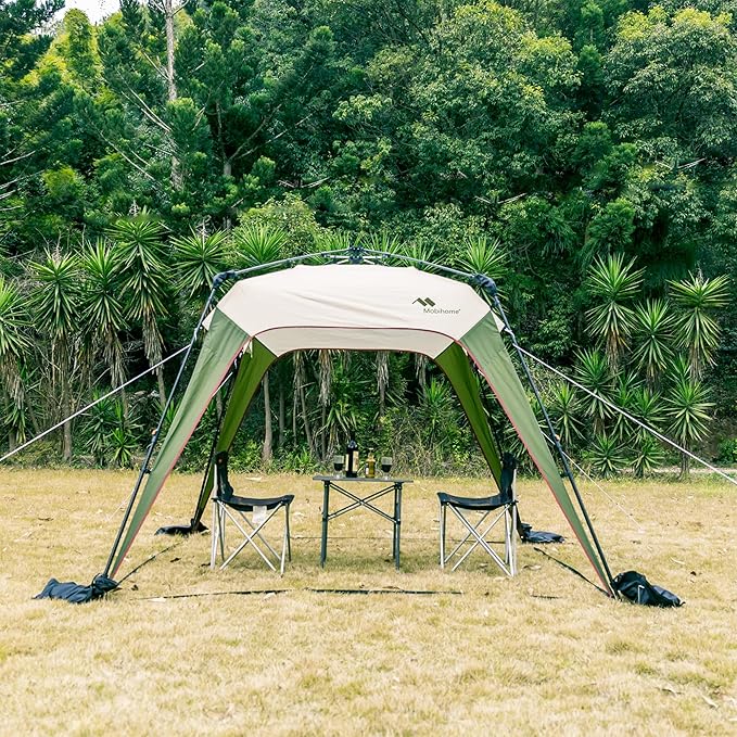 8.2'x8.2' Quick Up Canopy Tent 3 Min Setup Portable Canopy with 1 Sidewall Waterproof UV Protection Outdoor Canopy for Camping Beach Backyard &amp Party-Olive