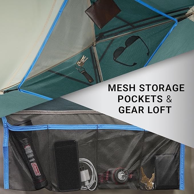 Coleman Skydome Tent with 5 Minute Setup 2/4/6/8-Person Weatherproof Tent with Rainfly &amp Carry Bag 20% More Headroom Than Traditional Canopies