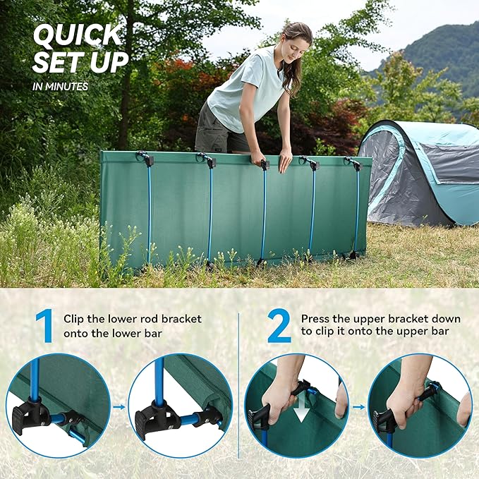 MARCHWAY Ultralight Folding Tent Camping Cot Bed Portable Compact for Outdoor Travel Base Camp Hiking Mountaineering Lightweight Backpacking (Green)