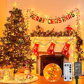 Brightown Christmas Tree Lights Outdoor Cluster Lights - 1000 LED 50 Ft Christmas Firecrackers String Lights 12 Modes Timer Remote Waterproof Plug in Twinkle Lights for Xmas Tree Red ＆ Warm White