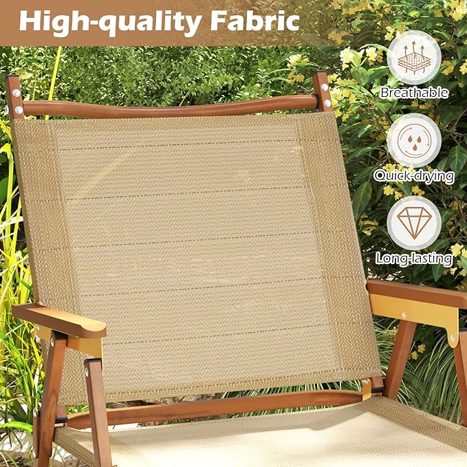Goplus Folding Camp Chairs Lightweight Beach Chairs with Aluminum Frame Support 400 LBS Portable Lawn Chairs with Armrests for Outdoor (2)
