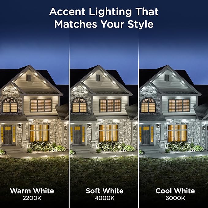 Enbrighten Vibe Eternity Accent Permanent Outdoor Lights for House 150ft 36 RGBWIC LEDs Wide Spacing 94lm Tunable White Everyday Eave Lighting Smart App Works with Alexa Google Home 85716