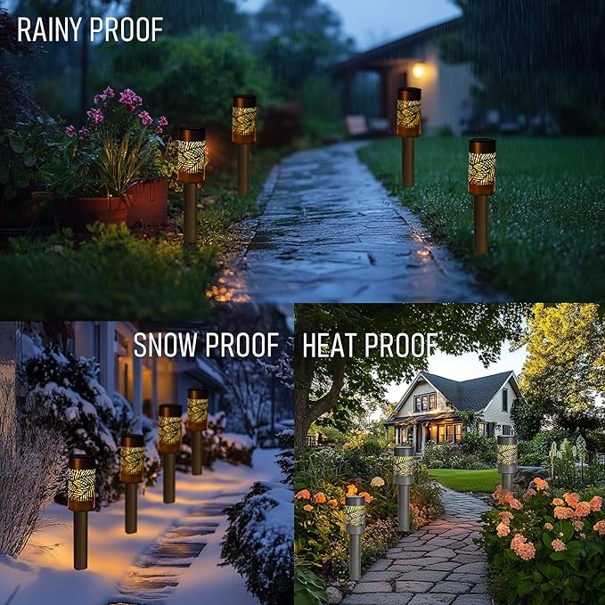 Dazzle Bright Solar Pathway Lights Outdoor 12 Pack LED Warm White Waterproof Solar Powered Landscape Lights for Walkway Driveway Lawn Patio Yard Garden