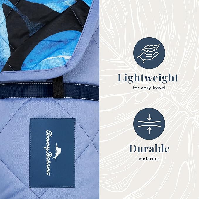 Tommy Bahama Outdoor Waterproof Picnic Blanket - Lightweight Portable Design with Carry Strap - Perfect for The Beach Park Camping Concerts and More 50 x 70