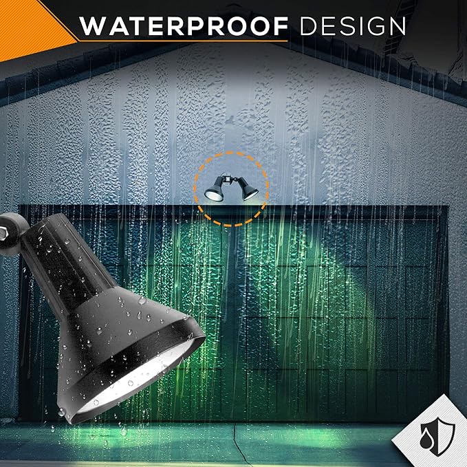 Ciata 15 Outdoor Security Flood Light 1 Head with Heavy Duty Cast Aluminum Body 150W PAR38 Weather Proof Grey Finish