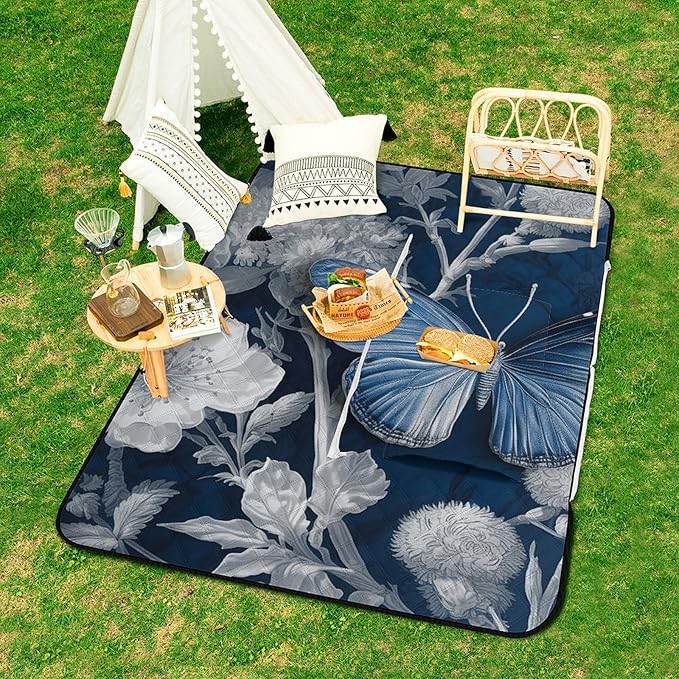 Zipper Peaceful Countryside Style Picnic Mat Suitable for Travel Camping Park Or Home Use