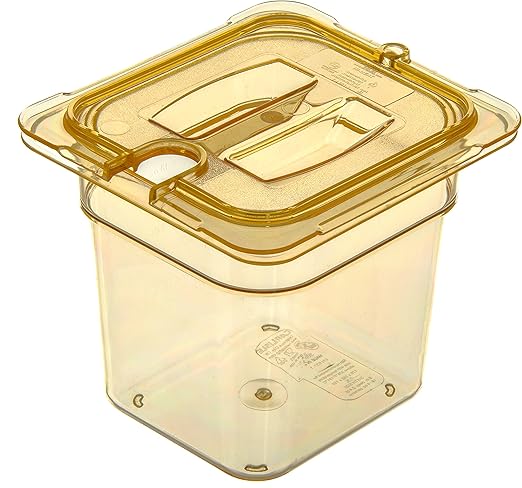 Carlisle FoodService Products 3088513 StorPlus High Heat Food Pan 6 Deep Sixth Size Amber (Pack of 2)