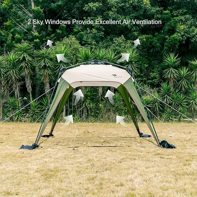 8.2'x8.2' Quick Up Canopy Tent 3 Min Setup Portable Canopy with 1 Sidewall Waterproof UV Protection Outdoor Canopy for Camping Beach Backyard &amp Party-Olive