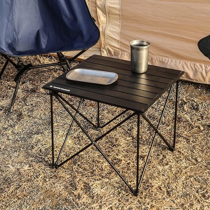 ROCK CLOUD Portable Camping Table Ultralight Aluminum Camp Table Folding Compact Beach Table for Camping Hiking Backpacking Outdoor Picnic Reinforced Small
