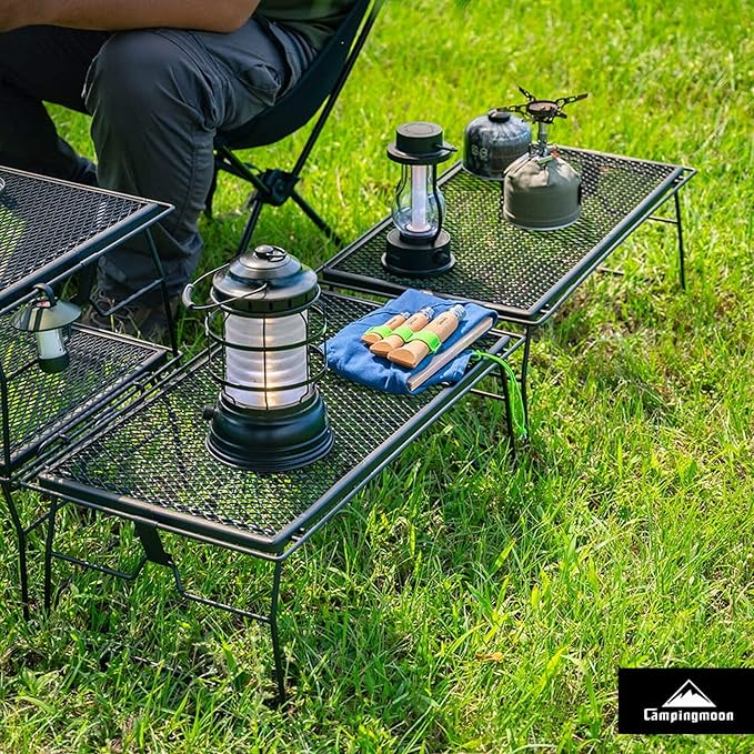 camping moon Stacking Rack Mesh Table Folding Rack Expanded Metal Table JP-T-238