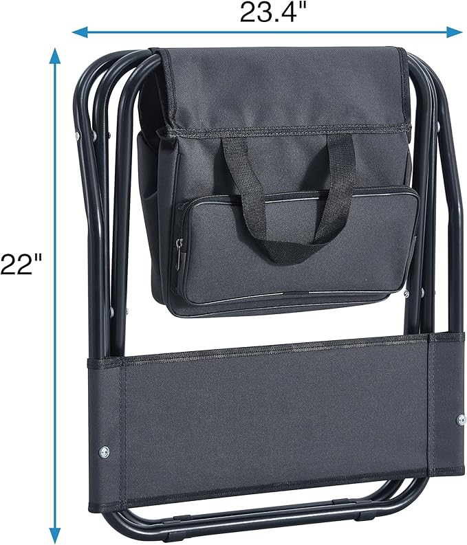 2-Piece Folding Outdoor Chair with Storage Bag Portable Chair for Indoor Outdoor Camping Picnics and FishingGrey