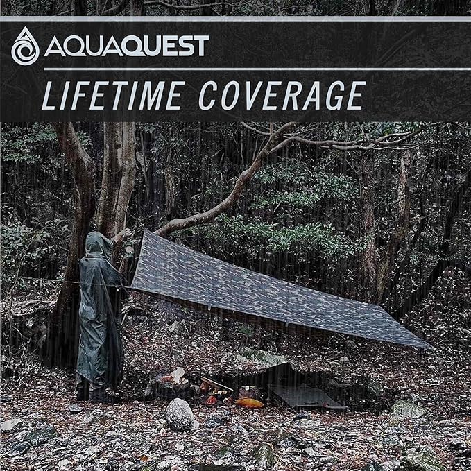 AquaQuest Safari Tarp – Lightweight Waterproof (5000mm) Seam-Taped Ripstop Rain Fly for Backpacking Thru-Hiking &amp Hammock Camping