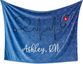 Custom Stethoscope Blanket - Personalized Nurse Gift - RN CNA Doctor Appreciation - Medical Staff Gift - Soft Fleece Throw - Printed in USA (Fleece 60x80)