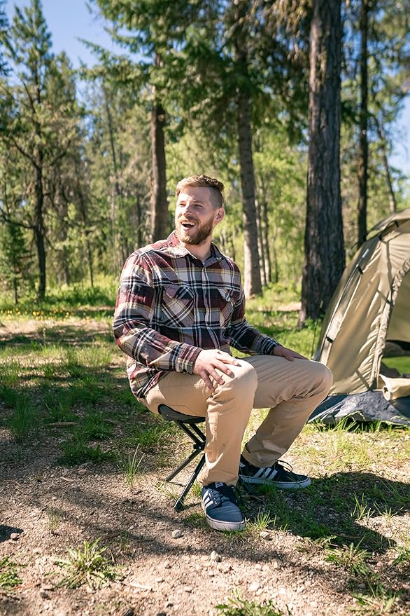 Stansport Apex Fold-Up Stool (G-140) - Black/Grey Portable and Lightweight Stool for Camping Fishing Hiking Backpacking and More - 300 lbs weight capacity
