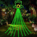 12 ft St Patrick's Day Waterfall String Lights with 320 LED Leprechaun Hat String Lights with 8 Modes Lighted St Patrick's Day Outdoor Decoration for Tree Garden Yard Ireland Party