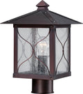 Nuvo Lighting 60/5615 Vega Post One Light Lantern 100-watt Outdoor Porch and Patio Lighting with Clear Seeded Glass Classic Bronze