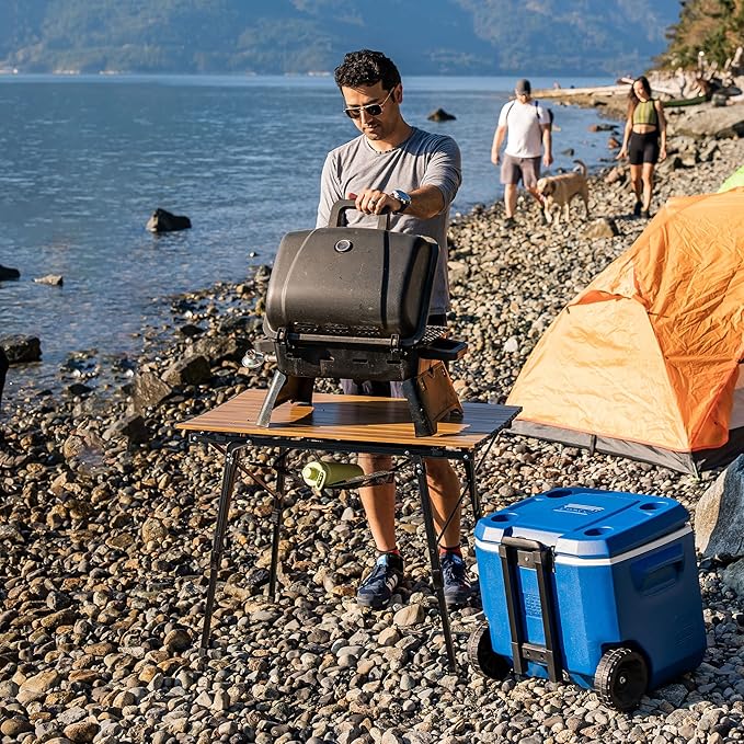 Portable Folding Table for Picnic Camping Tables that Fold up Lightweight Aluminum Folding Table with Telescopic Legs Camp Kitchen Table for Beach Trips and Outdoor Parties