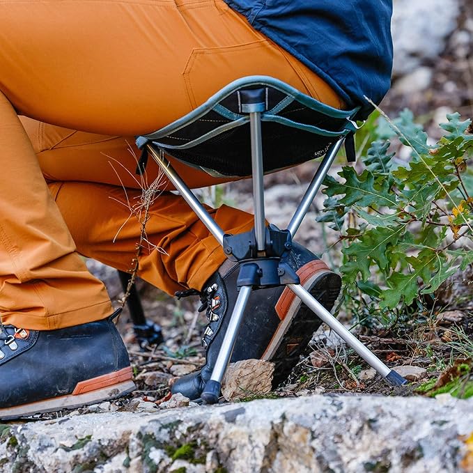 GRAND TRUNK Compass 360° Swivel Camping Stool | Ultralight Foldable Tripod Seat with Aluminum Frame | Portable Outdoor Chair for Hiking Fishing &amp Travel | Clay Red