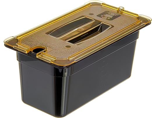 Carlisle FoodService Products StorPlus High Heat Food Pan 1/3 Size 6 Inches Deep Black 5 Litre Capacity Plastic No Lid