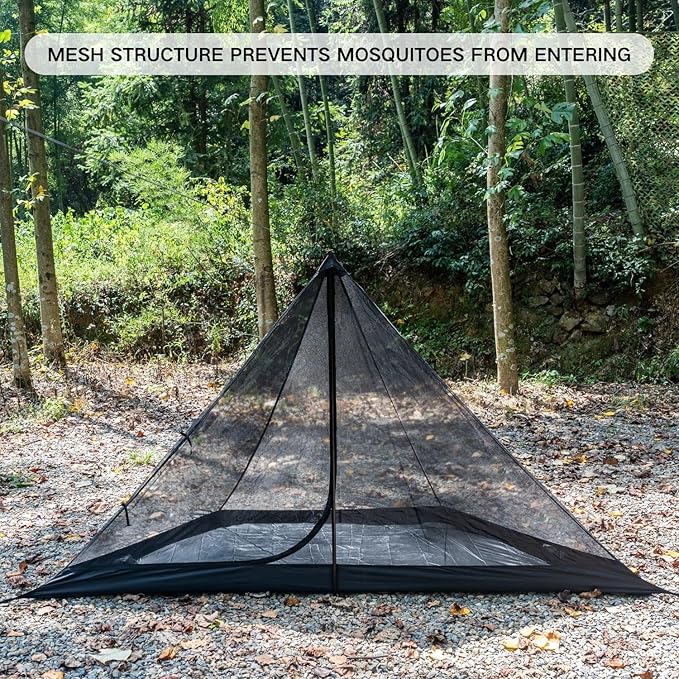 Half Inner Mesh Tent for Tipi Hot Tent with Waterproof Floor 1 Person General Size