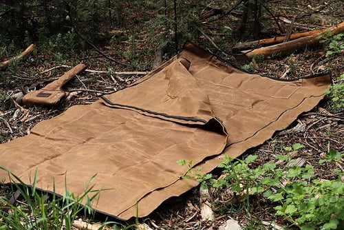 1844 Helko Werk Handmade Waxed Canvas Cowboy Bedroll - Camping Bed Roll with Leather Straps and Zipper - Waterproof Waxed Canvas Portable Bed Outdoor Camping (Bedroll Field Tan) #F8761FT