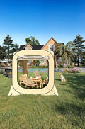 Pop Up Bubble Tent Tent 3-4 Person Portable Screen House Room Instant Shelter Clear Sport Rainproof Camping Sun Shelter Coldproof for Patio Backyard Deck Sports Events Beige