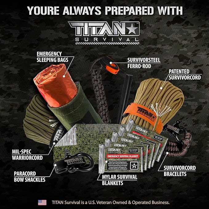 TITANSurvival Emergency Sleeping Bags for Survival 36” x 78” - 90% Heat Retention 41% Thicker &amp Waterproof - Durable Survival Sleeping Bag for Cold Weather Camping - Thermal Sleeping Bag Outdoor
