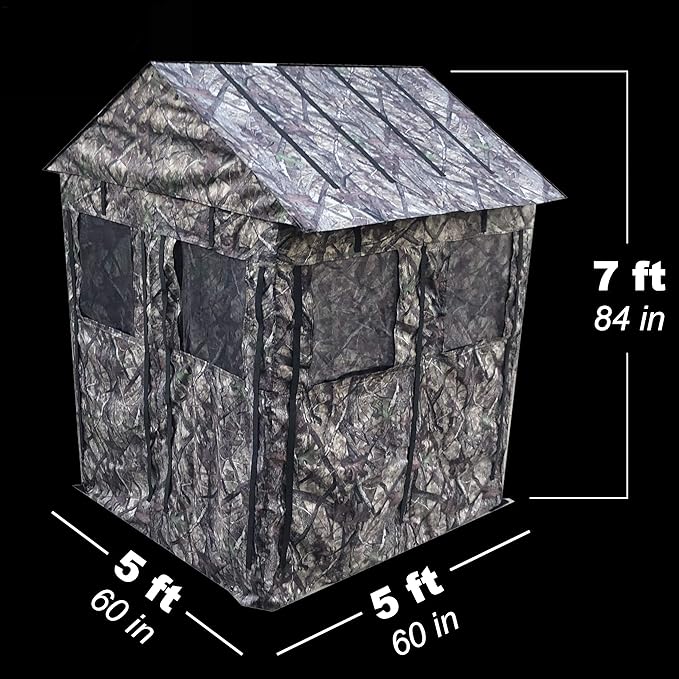 Hunting Blind for Deer Hunting – Heavy-Duty Steel Frame 8 Shoot-Through Windows Durable 300D Oxford Fabric Full Visibility Ground Blind for Bow and Gun Hunters