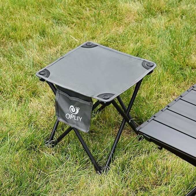 Opliy Camping Stool 2 Pack13.5 Inch Portable Folding Stool for Outdoor Gardening and Beach Hiking FishingFoot Stool with Carry Bag (Gray)