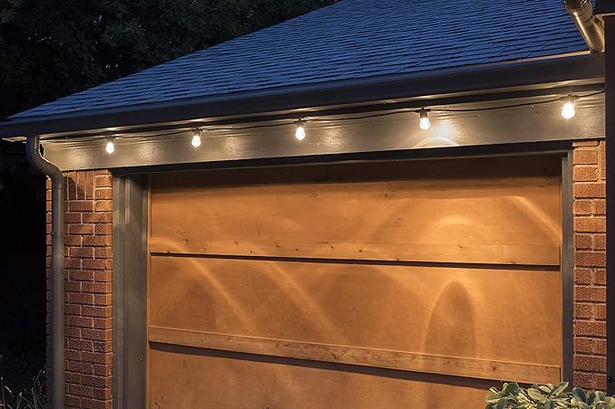 Enbrighten LED Bistro Outdoor String Lights 48ft 24 Shatter Resistant Lifetime Bulbs 2200K Warm White Weather Resistant Indoor/Outdoor Commercial Grade Perfect for Backyard Porch Patio 38357