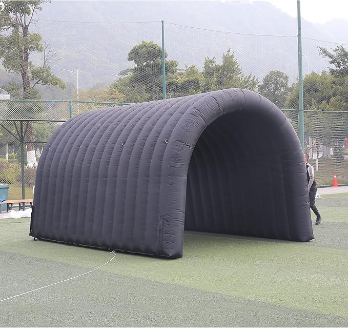 SAYOK 16.8ft Inflatable Tunnel Entrance Sports Inflatable Tunnel Sport Tunnel Entrance Inflatable Football Tunnel Tent with Blower for Event Exhibition Promotion(Black 16.8ft x 10ft x 9.24ft)