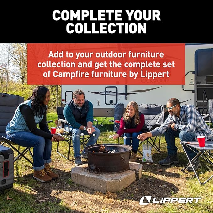 Lippert Mossy Oak Original Bottomland Camo Big Bear Padded Camping Chair with 400-lb. Weight Capacity Durable Mesh Fabrics Dual Cupholders Wine Glass Holder Carrying Bag - 2023053730
