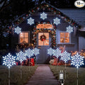 Brightown Snowflake Lights Outdoor 10 Large Snowflake Christmas Pathway Lights Christmas Decorations Outside Yard Sidewalk Walkway Driveway Marker Garden Lawn Stakes with LED Lights White