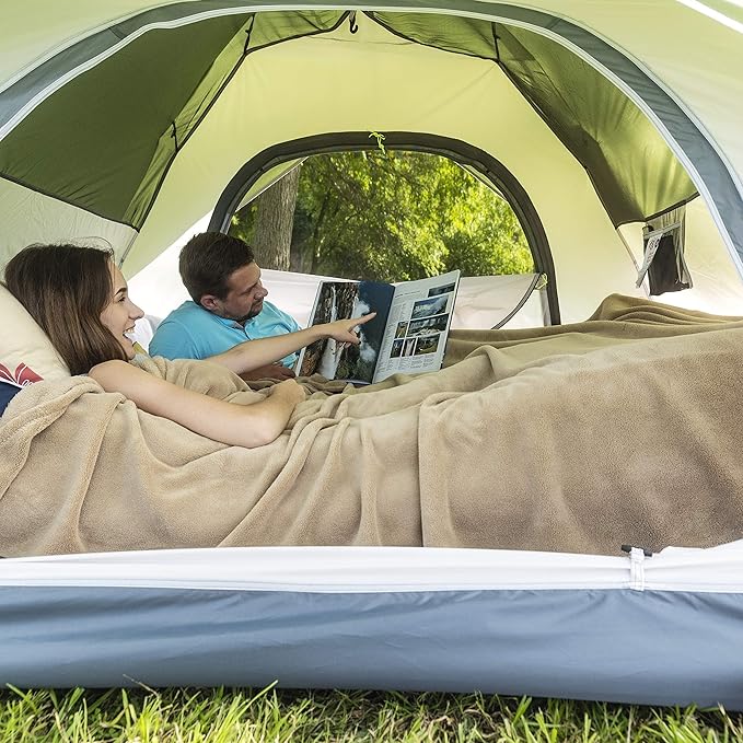 MOON LENCE Pop Up Tent 3-4 Person 60s Instant Setup Camping Tent with 2 Doors Water-Resistant &amp Windproof Dome Tent for Car Camping Backyard Traveling