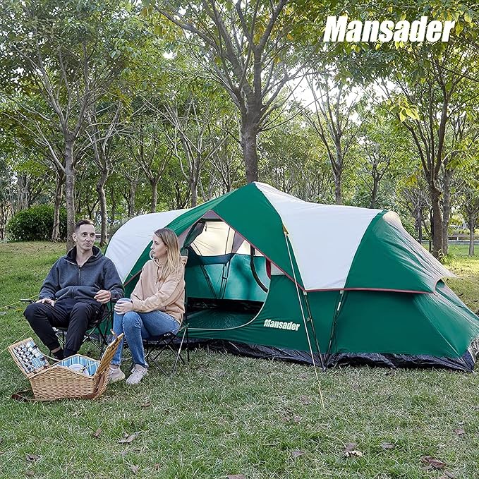 6 Person Family Camping TentWaterproof Windproof with Top RainflyEasy Set UpPop Up Tent for Outdoor Camping Hiking Trave