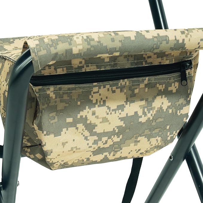 Rothco Deluxe Folding Stool with Back &amp Pouch - Portable Seating for Outdoor Adventures