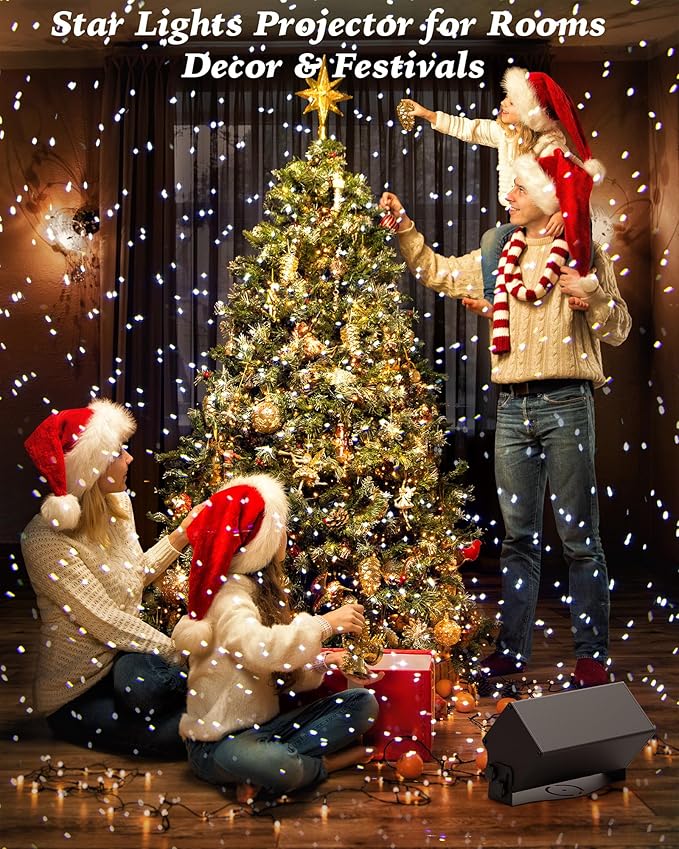 Outdoor Star Lights Projector AIRIVO White Laser Fairy Lights Projector Christmas Snowflake Projector 3 Lighting Modes Garden Light with Remote Control for Home PatioLandscape