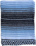 Authentic Mexican Falsa Blanket Perfect for YogaBeach CampingPicnic Car seat Cover Home Throw Decor (Sky Blue)