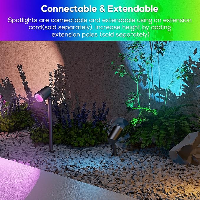 ZYAN 8 Pack Smart Landscape Lights Color Changing Landscape Spotlights App Control &amp Remote Control Compatible with Alexa
