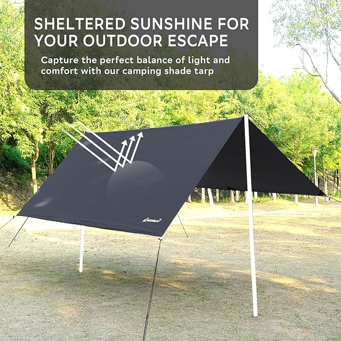 Clostnature Waterproof Camping Tarp for Tent - Ultralight Hammock Rain Fly for Backpacking Heavy Duty Camping Hiking Awning Lightweight Rain Tarp Tent Shelter Camping Gear Must Haves