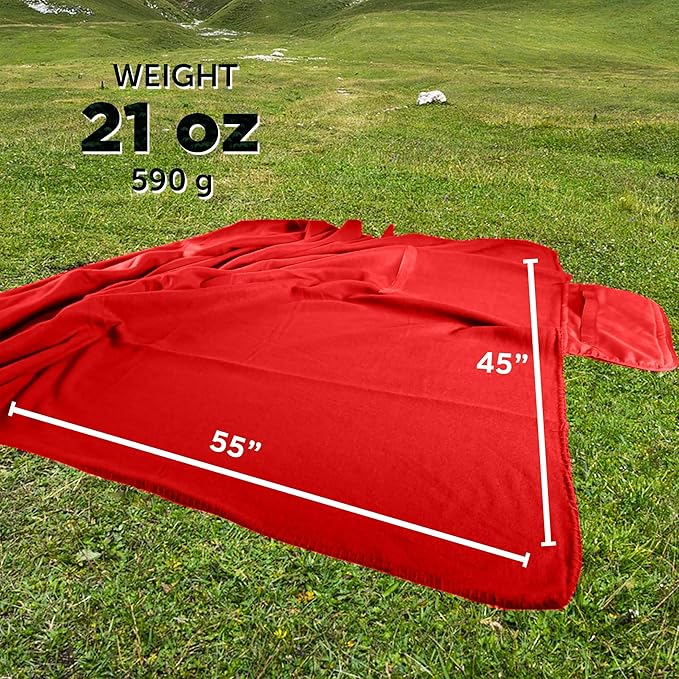 DISCOUNT PROMOS Custom Roll Up Picnic Blankets Set of 10/50/100 Personalized Bulk Pack Great for Camping Picnic Beach Sports Outdoor Activities - Red