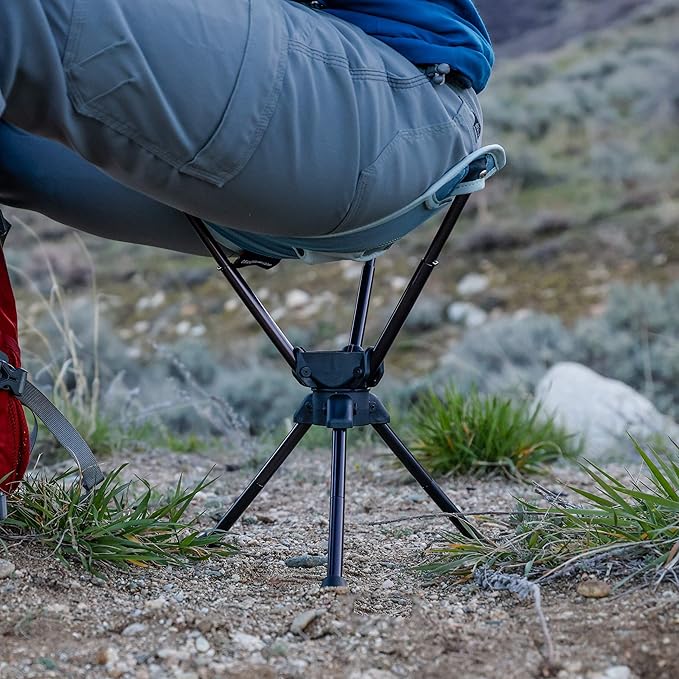 GRAND TRUNK Compass 360° UC Swivel Stool | Ultra-Compact Foldable Camping Seat | 260 lb Capacity | 7000 Series Aluminum Frame Portable for Hiking &amp Travel | Storm