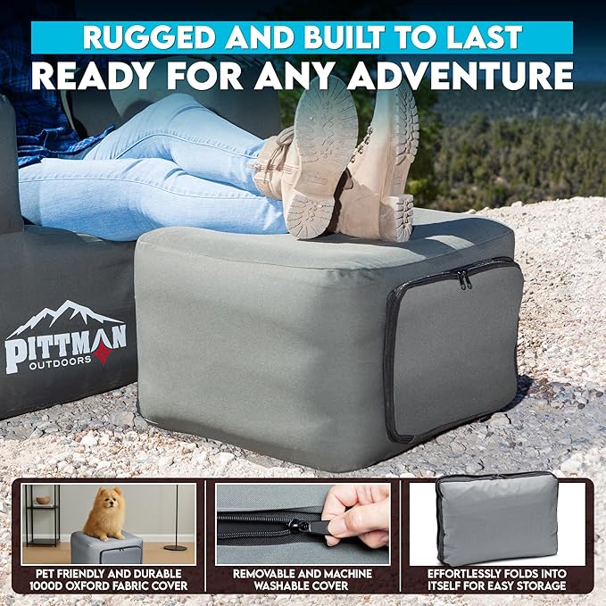 Pittman - Inflatable Furniture Set with Built in Pump for Outdoors &amp Indoors - Blow Up Couch Set has Heavy Duty Puncture Resistant Fabric for Inflatable Sectional Comfort &amp Durability if Campi